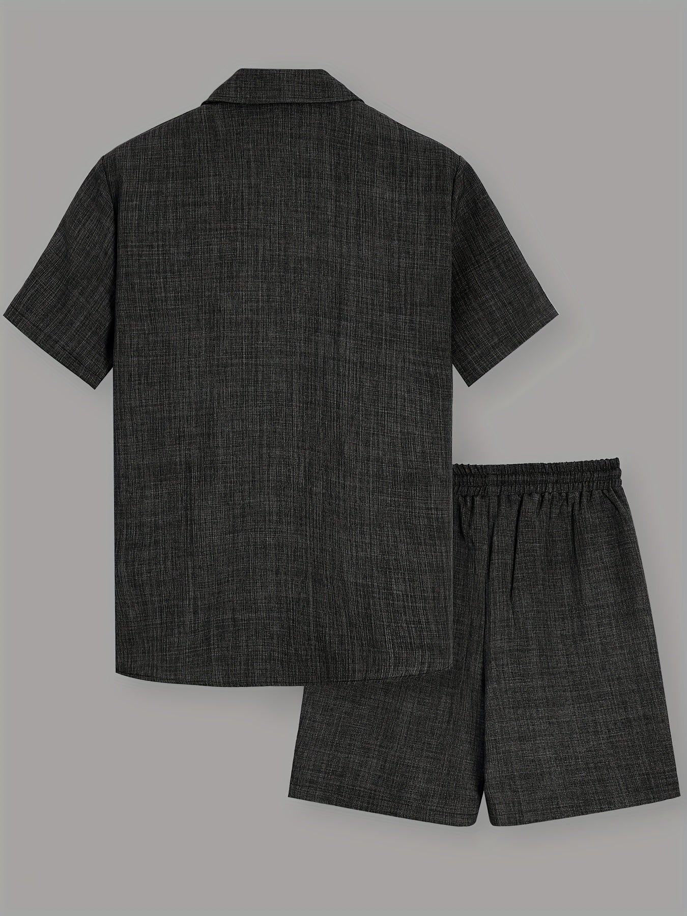 Ensemble décontracté haut et short pour homme, style été, col à revers, idéal loisirs et vacances