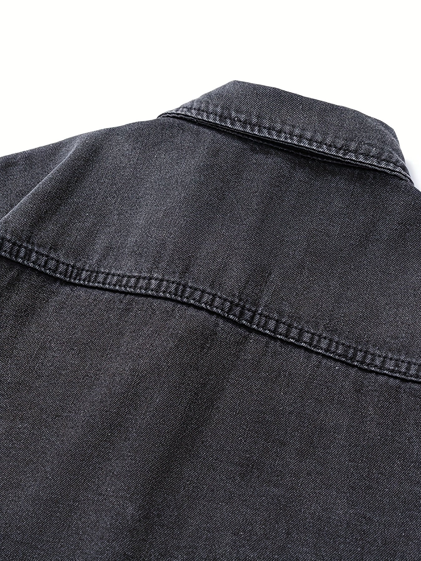 Surchemise Homme Décontractée en Jean à Manches Longues et Poches Poitrine