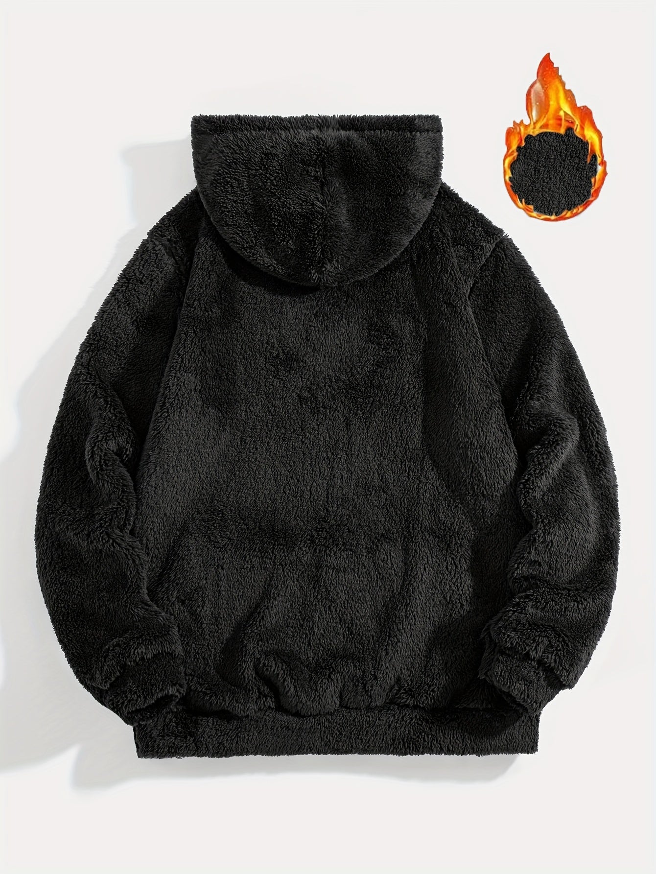Sweat à Capuche Molletonné Chaud avec Cordon de Serrage et Poche Kangourou