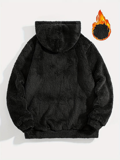 Sweat à Capuche Molletonné Chaud avec Cordon de Serrage et Poche Kangourou