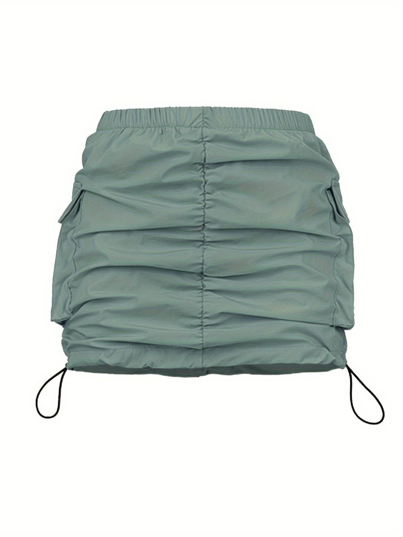 Jupe Mini Cargo Femme Style Urbain avec Fronces et Poches Utilitaires