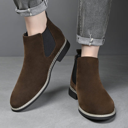Bottes Chelsea Homme en Faux Daim, Élastiques Latéraux