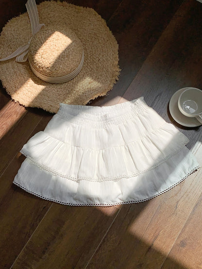 Bohemian-style ruffled mini skirt for women - Elegant and summery