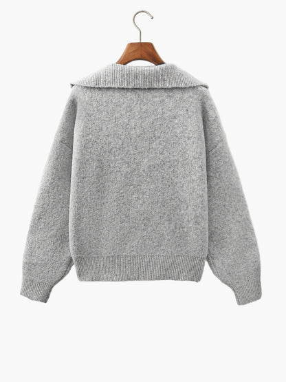 Vintage damepullover med V-hals i afslappet stil – ideel til efterår og vinter