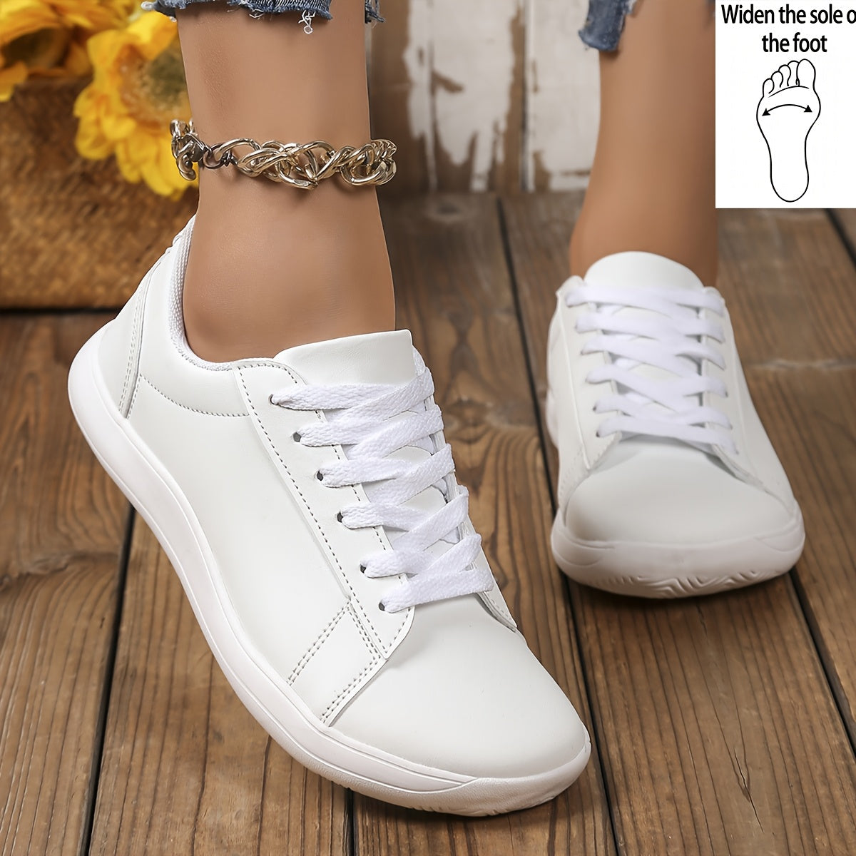 Baskets décontractées pour femme style urbain à lacets – Chaussures polyvalentes confortables pour tous les jours