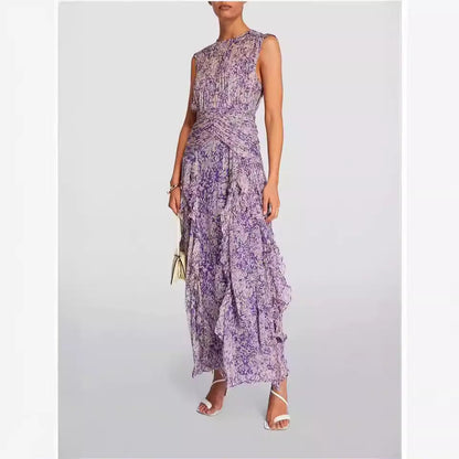 Lisa – Abito in chiffon con scollo a V e spalle scoperte per donna