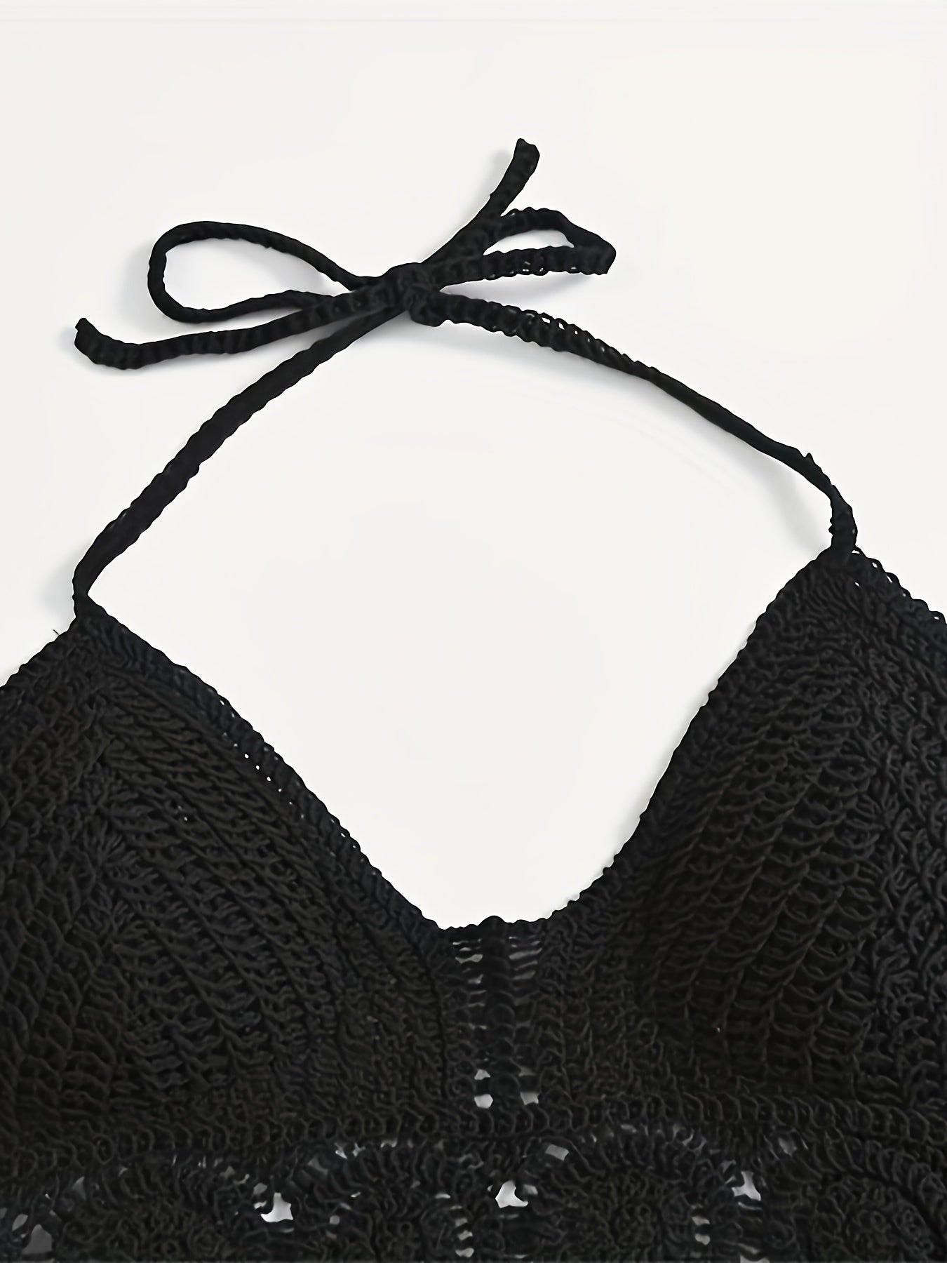 Top corto bohemio para atar para mujer estilo festival con detalles calados y flecos