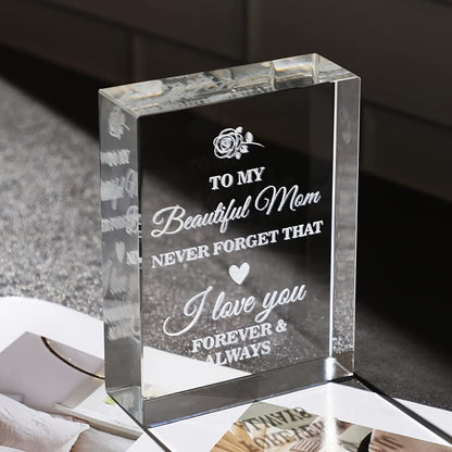 Cadeau Décoratif Émotionnel pour Femme – Plaque Gravée Message d’Amour pour Maman, Style Art Déco, Idéal Fête des Mères ou Anniversaire