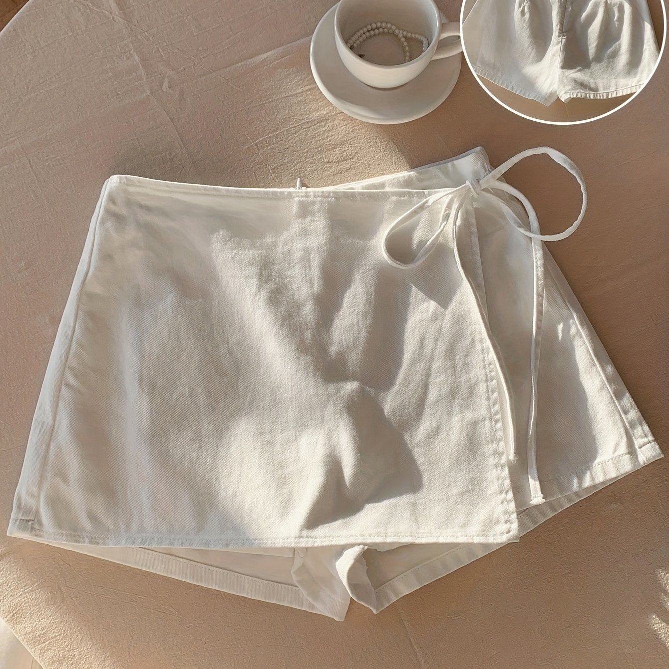 Women's beach wrap skirt-shorts elegant vacation style
