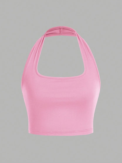 Dames top met open rug - Casual stijl met halternek voor de zomer