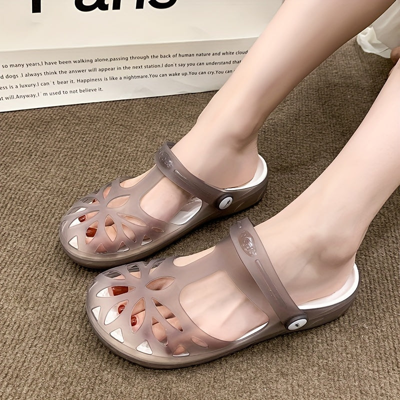 Afslappede damesandaler i crocs-stil med plateau, sommerkomfort