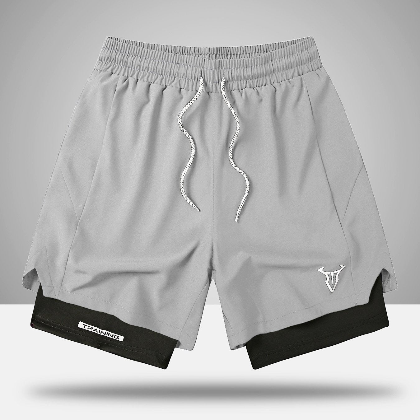 Short de sport homme entraînement double couche style moderne pour fitness et course à pied