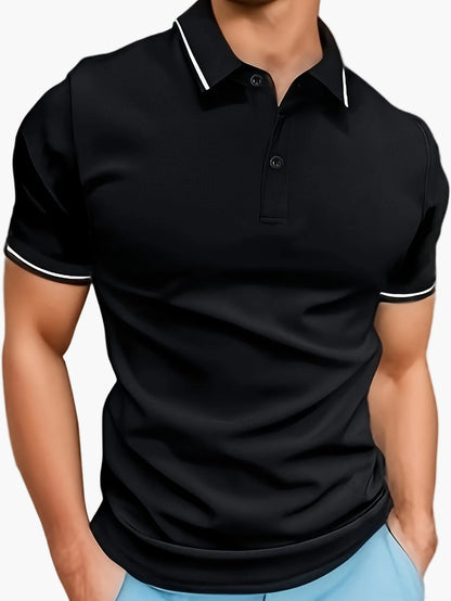 Polo casual da uomo con colletto a contrasto – Stile moderno e versatile