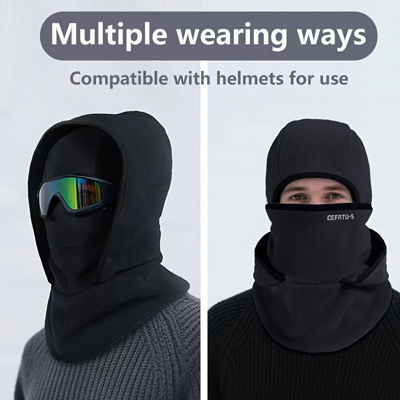 Cagoule multi-fonction en polaire, coupe-vent et chaude, pour activités extérieures