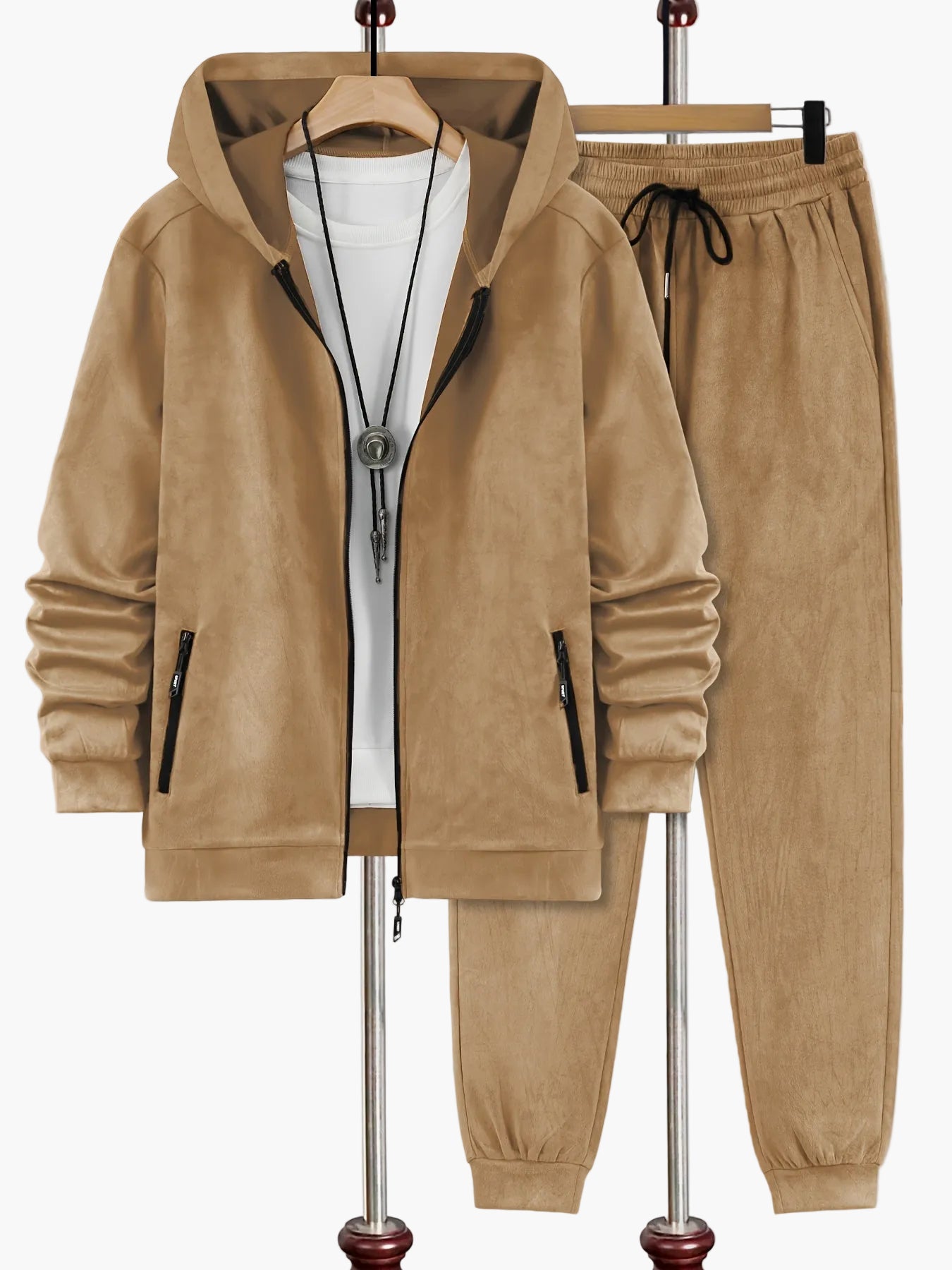 Completo Tuta Uomo Stile Casual con Cappuccio per Autunno-Inverno