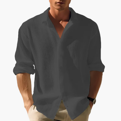 Chemise décontractée homme à manches longues style estival pour tenues urbaines et vacances