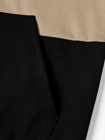 Sweat à capuche zippé bicolore pour homme avec poches latérales et cordon de serrage