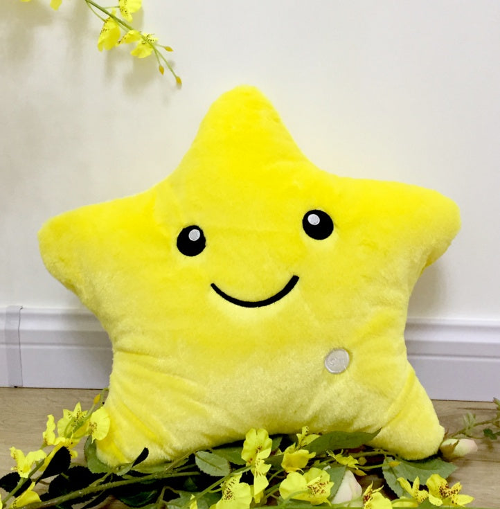 Coussin Étoile Lumineuse Peluche Décoratif pour Enfants et Adultes - Style Mignon et Ambiance Douce