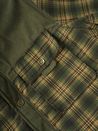 Veste Chemise Homme Carreaux Vert Doublée Molletonnée Chaude