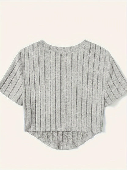 T-shirt Femme Style Décontracté à Manches Courtes Col Rond – Idéal pour l'Été et les Loisirs
