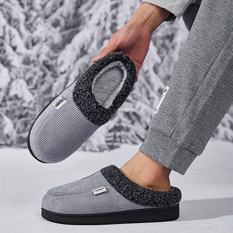 Chaussons rembourrés côtelés doublés doux pour intérieur Confortables