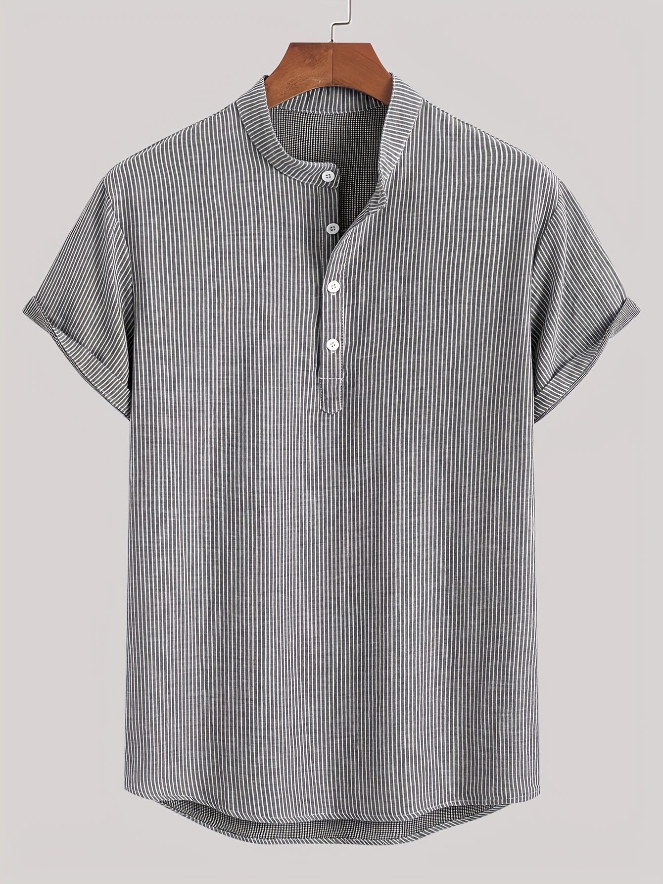 Chemise Henley à Manches Courtes pour Homme Style Décontracté Chic