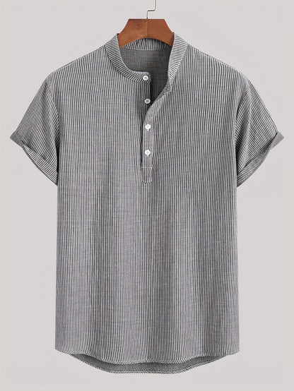 Chemise Henley à Manches Courtes pour Homme Style Décontracté Chic