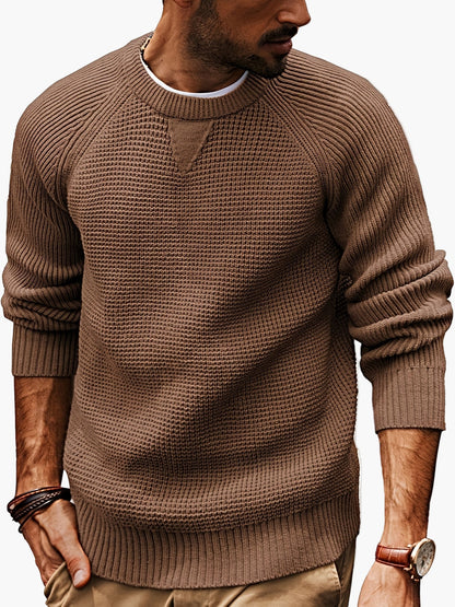 Men's vintage style round neck sweater – Casual pullover for all seasons