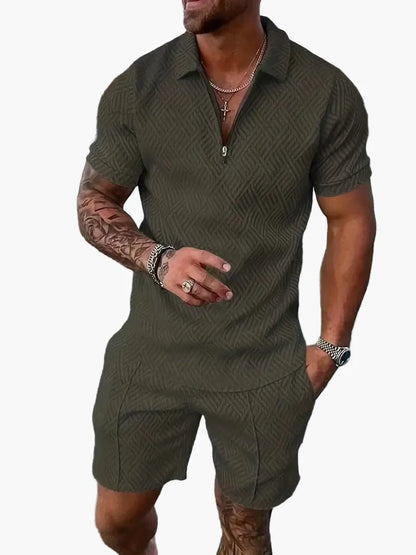Ensemble polo et short style casual pour homme – Élégance décontractée estivale