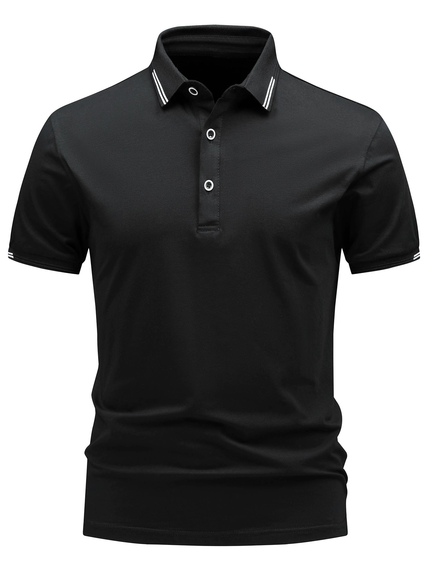 Polo casual da uomo con colletto abbottonato stile urbano