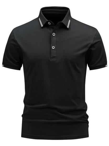 Polo casual da uomo con colletto abbottonato stile urbano