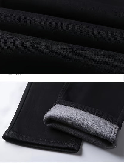 Pantalon Homme Noir Coupe Droite avec Ceinture Détachable Style Décontracté