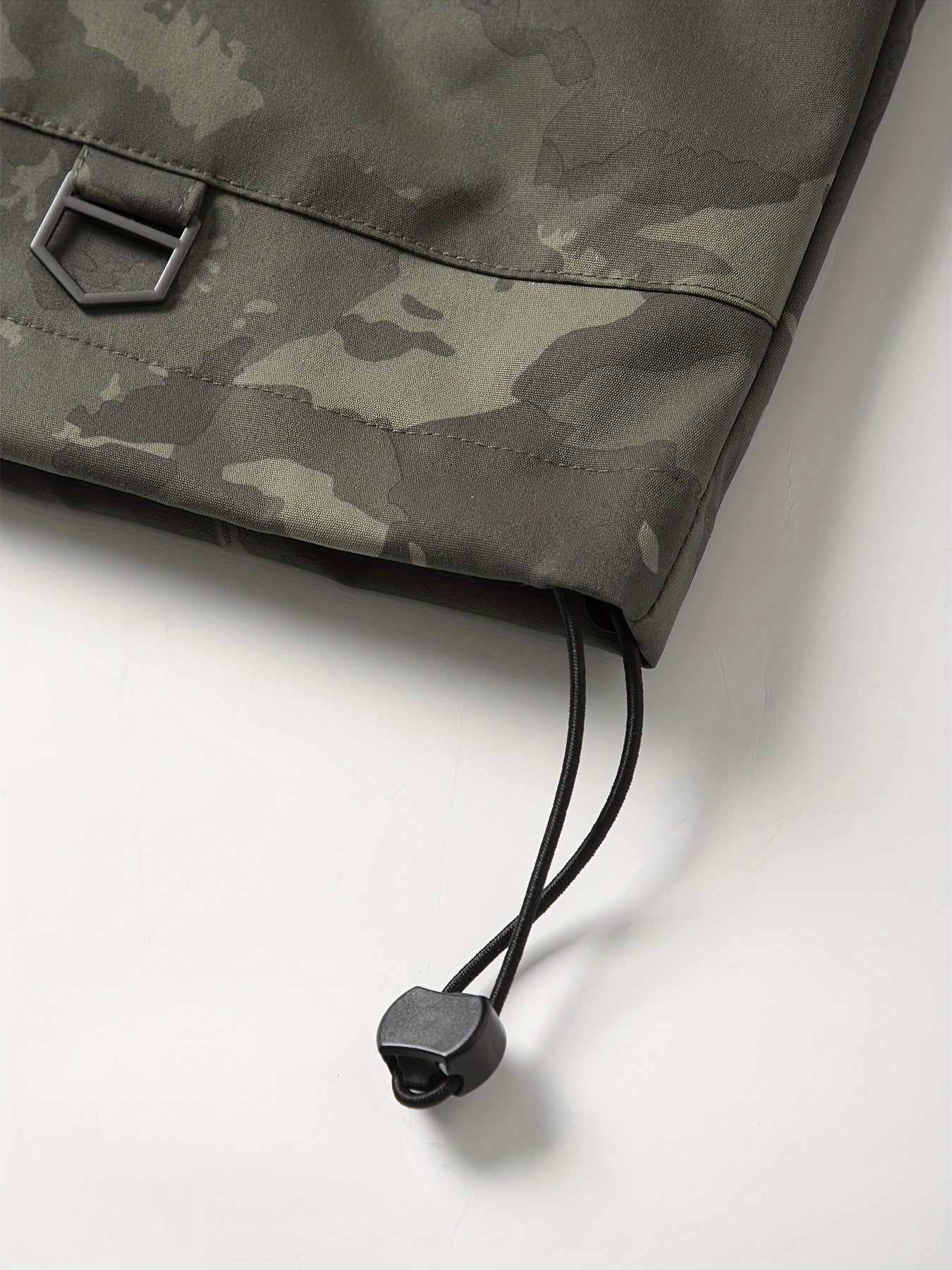 Veste Homme Camouflage Vert à Capuche et Fermeture Éclair