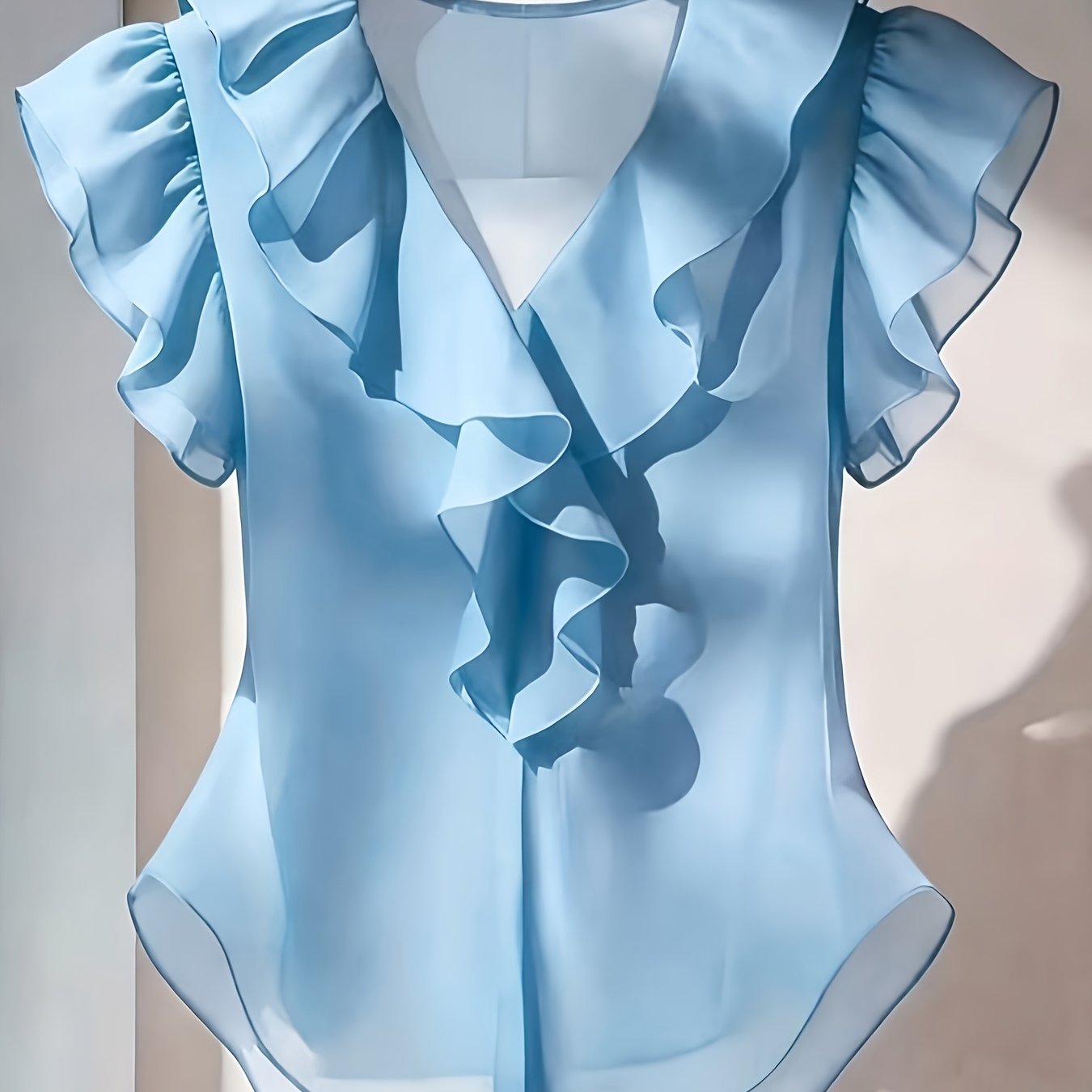 Blouse Femme Élégante à Volants Style Romantique pour Tenue Chic et Bureau