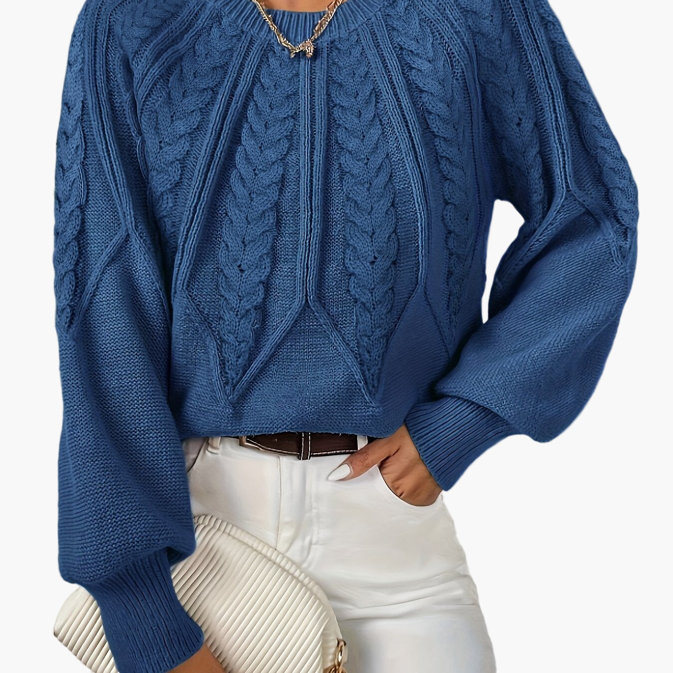 Pull Femme Style Décontracté Chic à Motif Torsadé pour Automne et Printemps