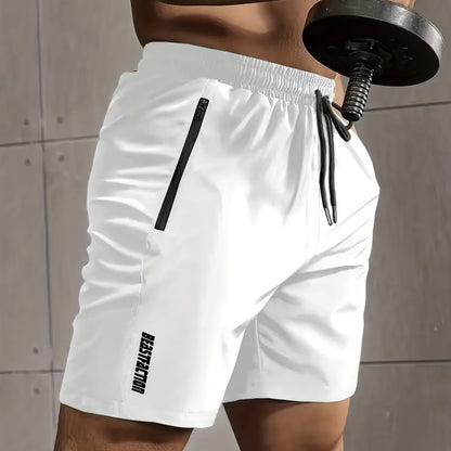 Short de sport pour homme style fitness avec poches zippées - Idéal entraînement et gym