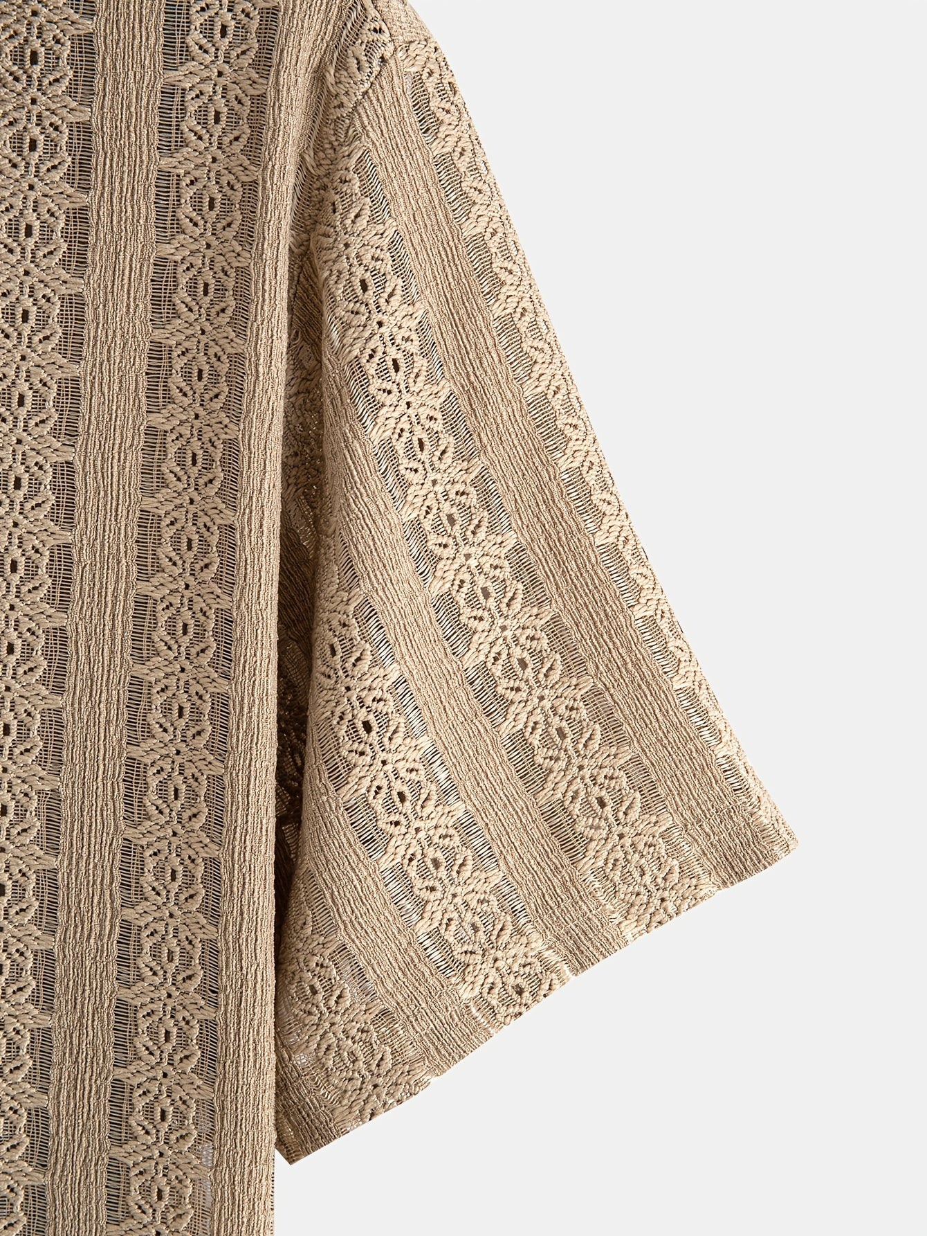 Chemise de vacances pour homme à manches courtes, style resort, élégante et ajourée