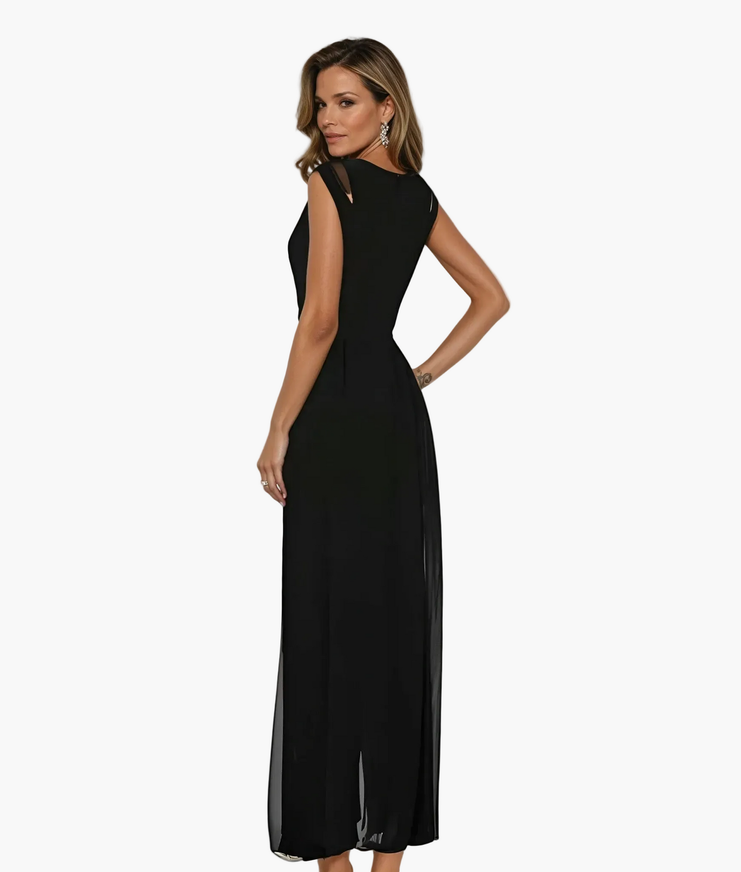 Robe longue élégante pour femme, style soirée moderne et polyvalente