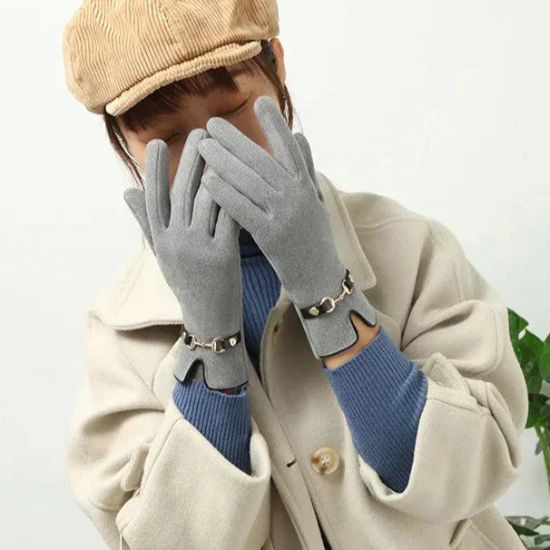 Women's Winter Gloves with Chain or Pom-Pom Embellishment