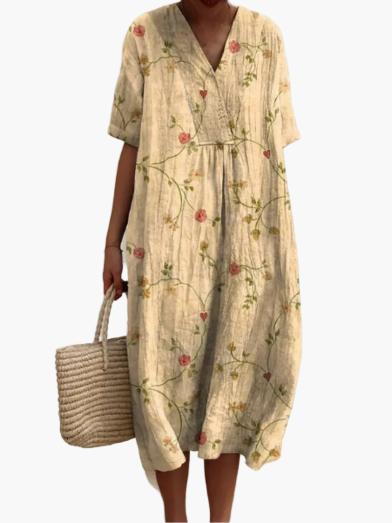 Robe d'été décontractée femme coupe ample style floral bohème