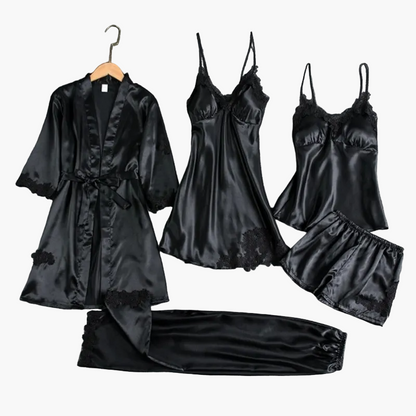 Ensemble de Nuit 5 Pièces Femme Élégant Style Kimono et Lingerie pour Maison et Détente