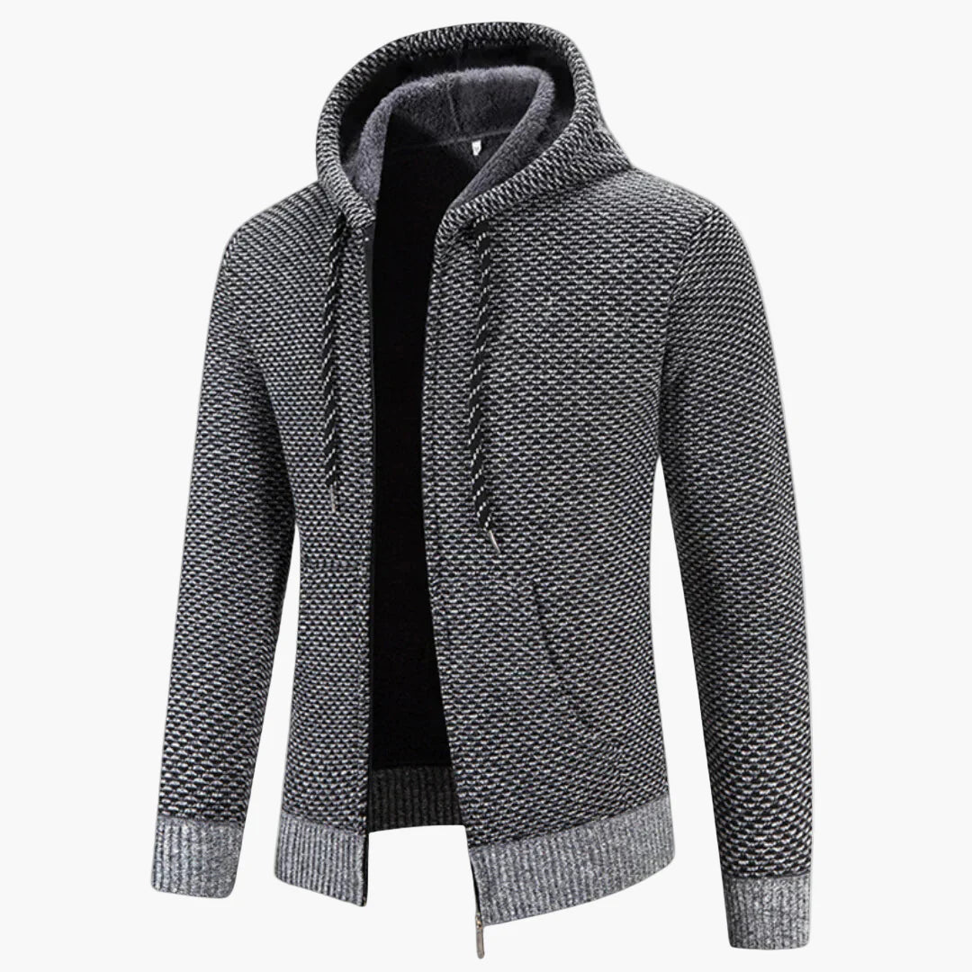 Gilet à capuche zippé homme style casual pour l’automne et l’hiver