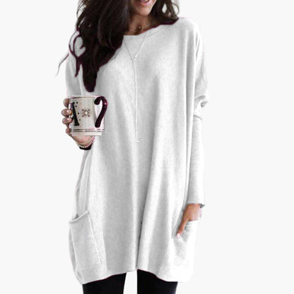 Robe pull longue décontractée pour femme – style ample et confortable, idéal pour l’automne et l’hiver