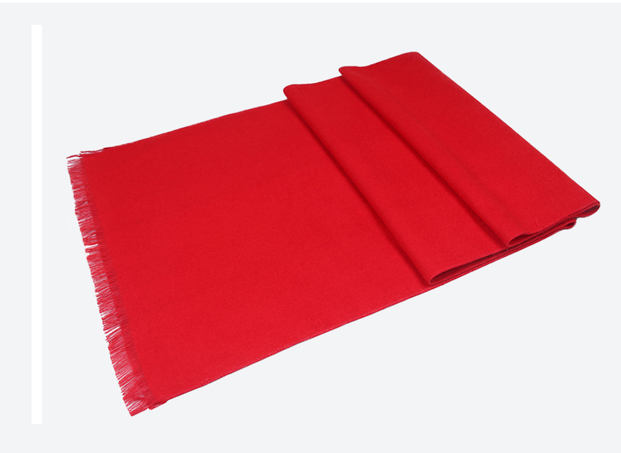 Bufanda roja lisa para hombre, suave y con flecos