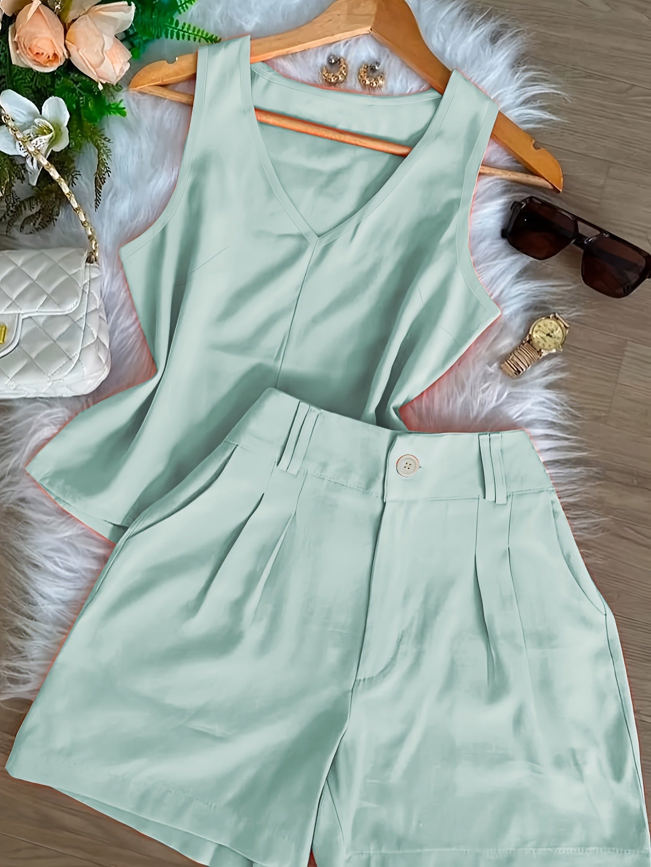 Ensemble Débardeur et Short Femme Style Décontracté Chic Été