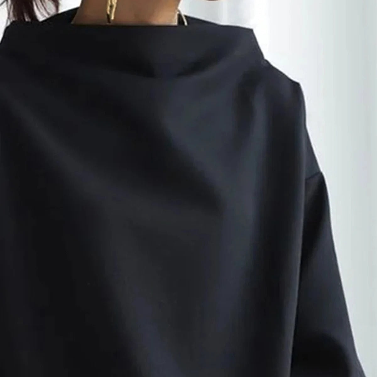 Damelangærmet oversized pullover i elegant stil til dagligt brug eller kontoret