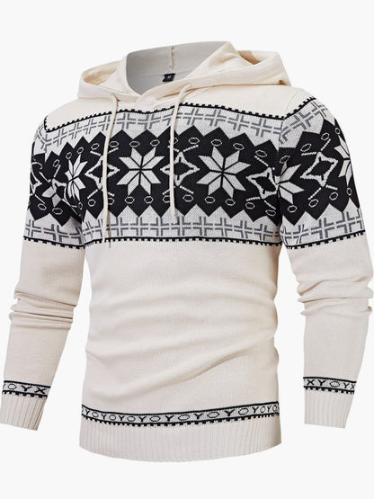 Sudadera con capucha de Navidad con motivo nórdico para hombre, estilo casual otoño/invierno