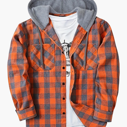 Chemise à carreaux décontractée avec capuche pour homme – Style tendance polyvalent