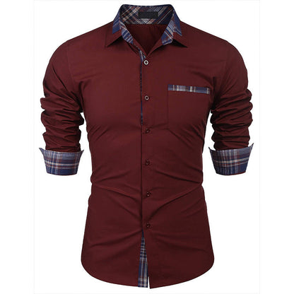 Camisa elegante para hombre estilo casual chic con cuello de solapa – Ideal para oficina y salidas