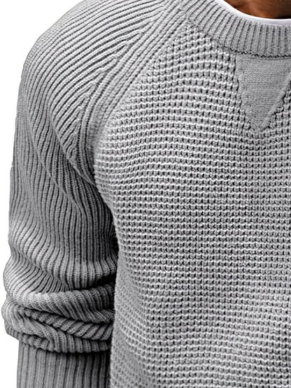 Men's vintage style round neck sweater – Casual pullover for all seasons